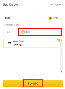 Buy BTC with debit cards