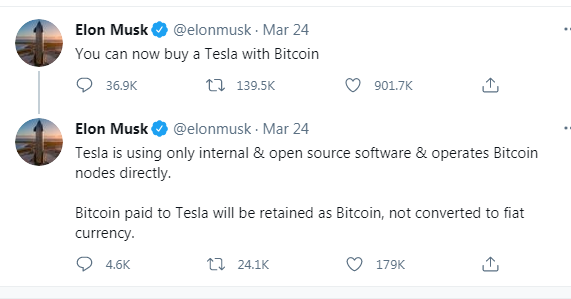 Tesla accepts Bitcoin