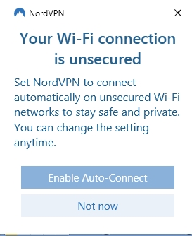 NordVPN security popup