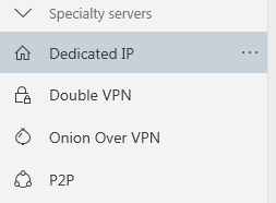 nordVPN specialty servers