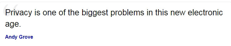 Privacy is one of the biggest problems in this new electronic age. – Andy Grove
